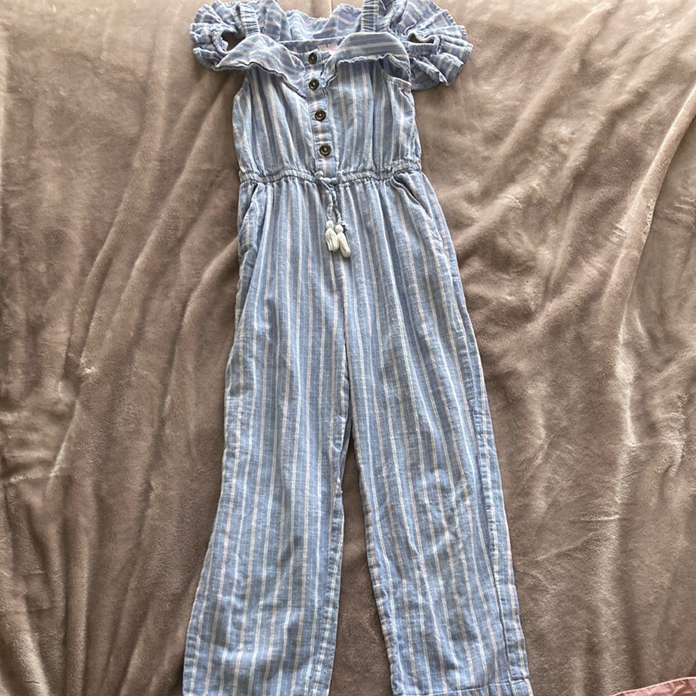 Japna Blue and White Jumpsuit Girls